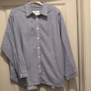 Le Bon Shoppe Blue Stripe Women’s Button-Down Shirt